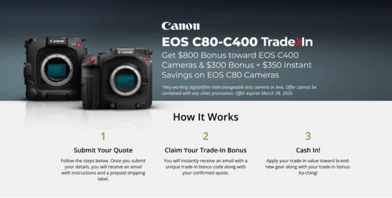 Canon B&H Trade-In Program: Save Up to $800 on Cinema EOS Cameras